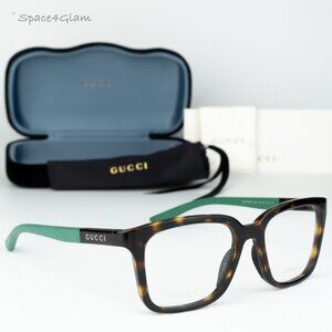 BRAND NEW Gucci GG1738O 003 Havana Green Demo Unisex Square Eyeglasses GG 1738O